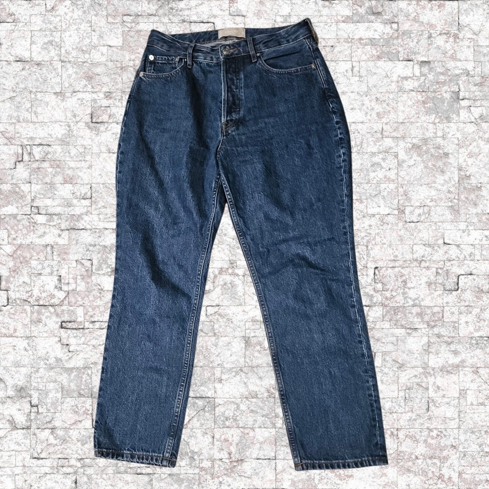 Everlane Curvy 90s Cheeky Straight Crop Jean Organic Cotton Button Fly High Rise